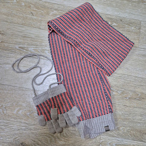 컬리수 유아 니트 머플러 장갑세트