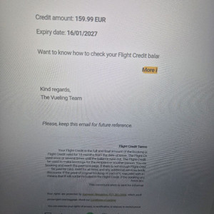 브엘링 항공권 크레딧 이미지