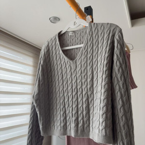 시에 헤이브 크롭 니트 그레이