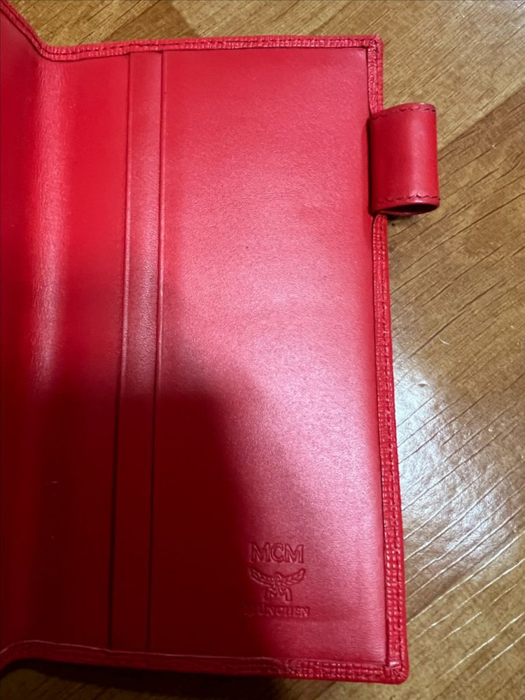 MCM 정품 빨간색 다이어리 지갑--4