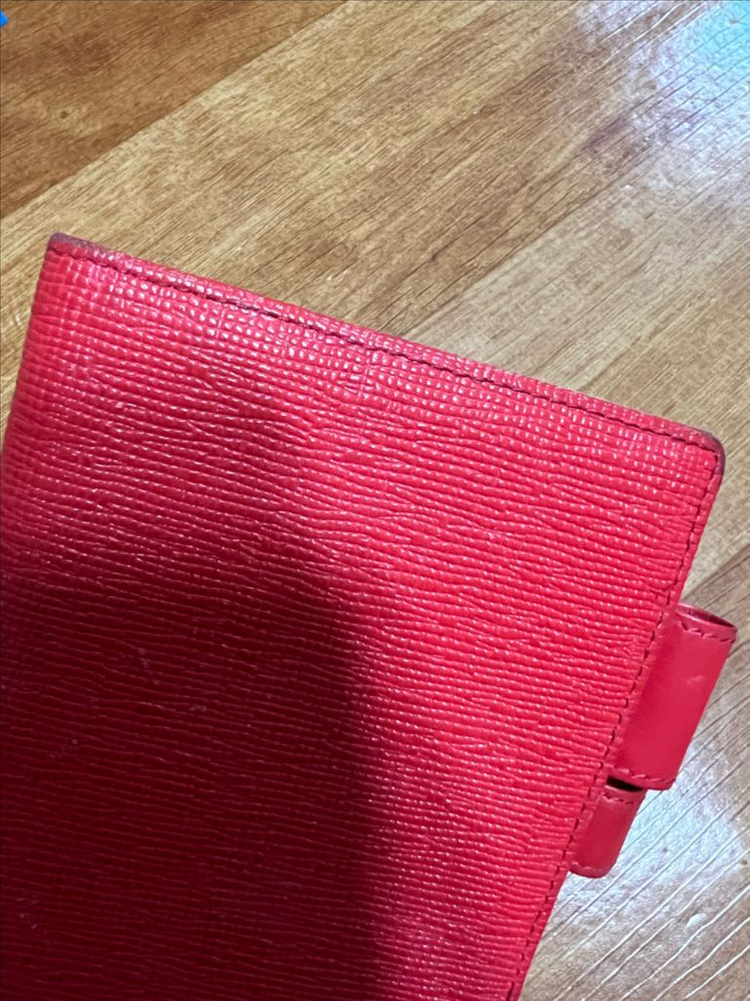 MCM 정품 빨간색 다이어리 지갑--5
