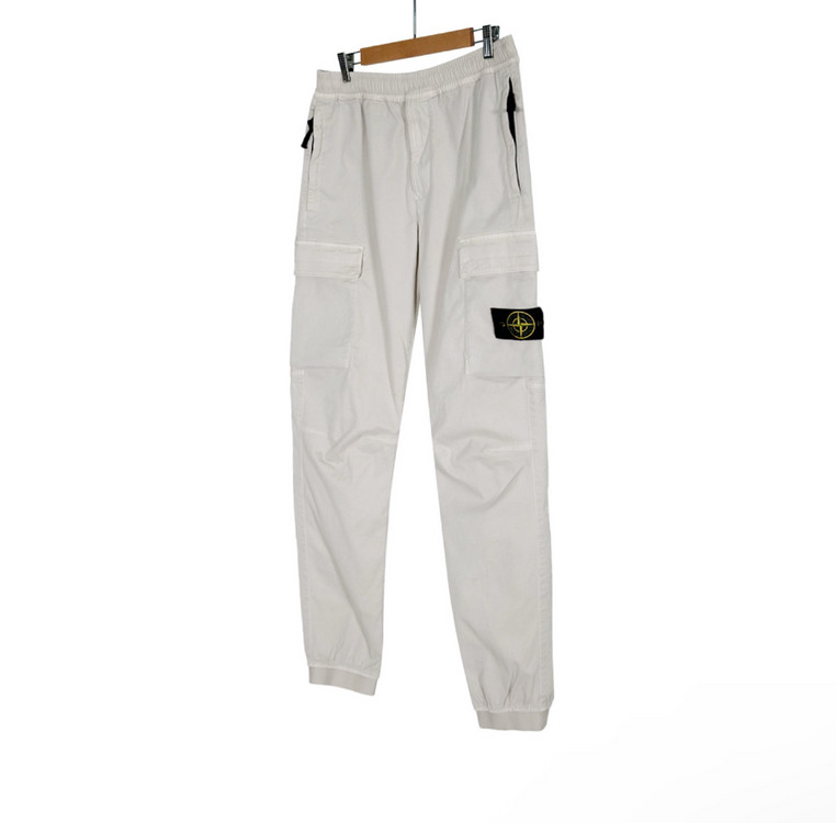 34] 스톤아일랜드 테이퍼드 와펜 카고 조거 팬츠 샌드--1