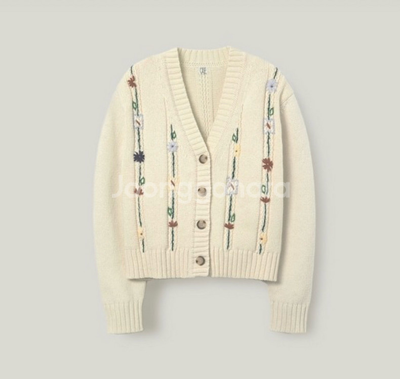 프리베일 플라워 자수 가디건--1