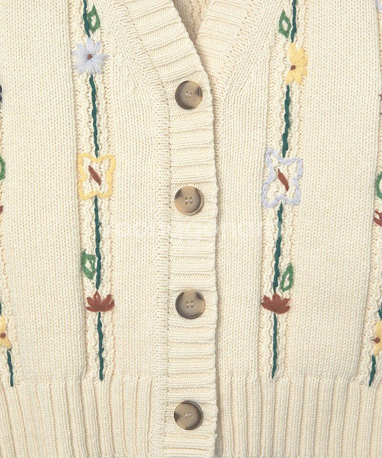 프리베일 플라워 자수 가디건--3