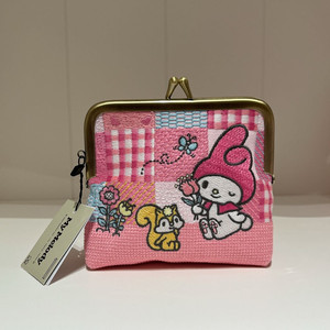 산리오 마이멜로디 핑크 자수 가마구치 파우치