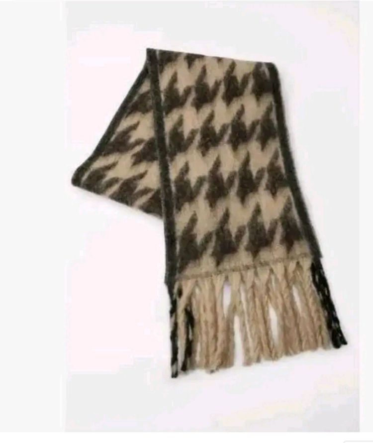 zara 자라 자카드 니트 머플러 - 브라운--3