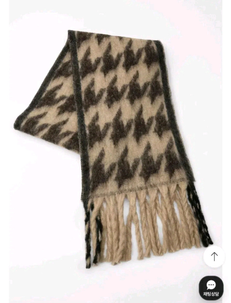 zara 자라 자카드 니트 머플러 - 브라운--6