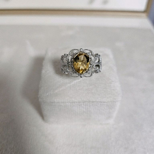 925.실버 시트린 반지 오픈링