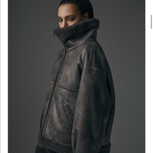 트리밍버드 하이넥무스탕 차콜