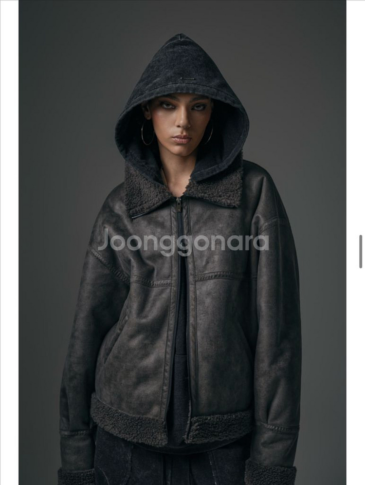 트리밍버드 하이넥무스탕 차콜--2