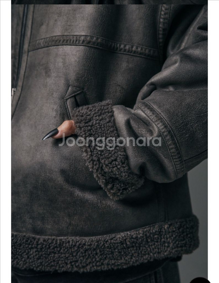 트리밍버드 하이넥무스탕 차콜--4