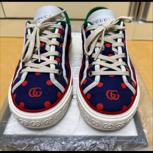 구찌 테니스 1977 스니커즈네이비블루 레드 도트606110 2AX10 4180사이즈 EU 36.5(230-235)