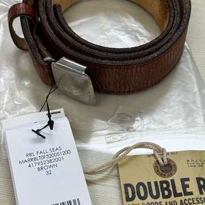 RRL 더블알엘 레더 벨트 브라운 32