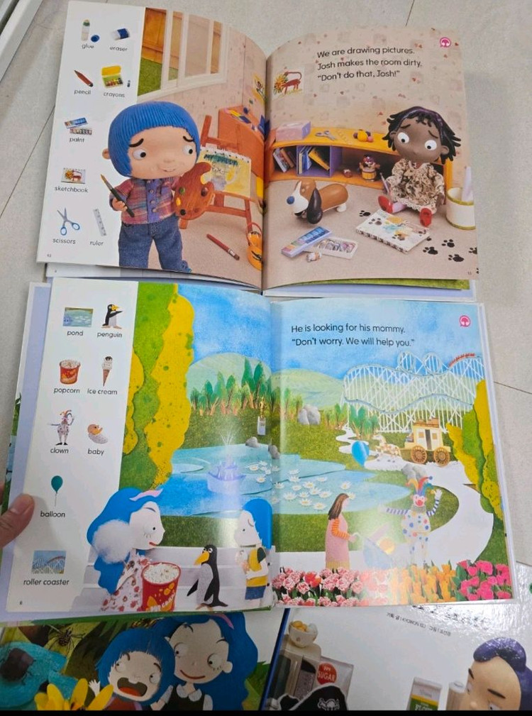 교원 파랑콩 세알 영어 그림책 세트 7권 +CD,DVD--1