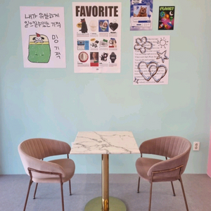 카페 인조대리석 2인 테이블의자세트