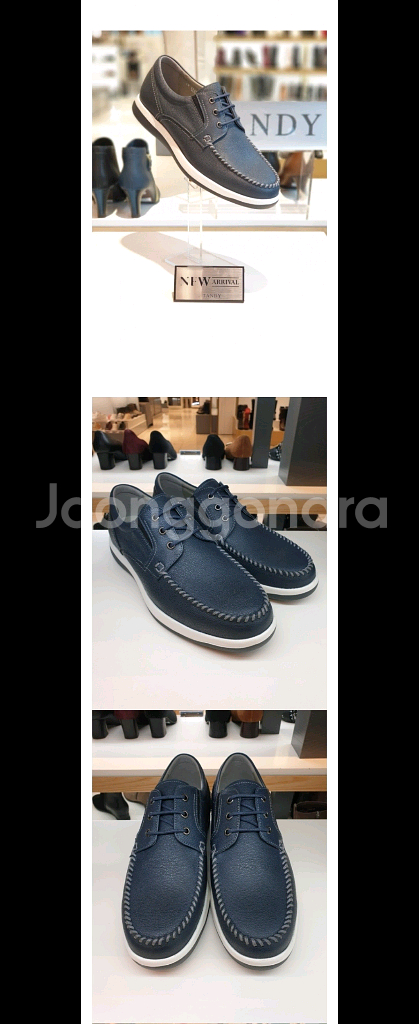 [거의 새상품] 슈펜 남성 스티치 레더 슈즈 270--4