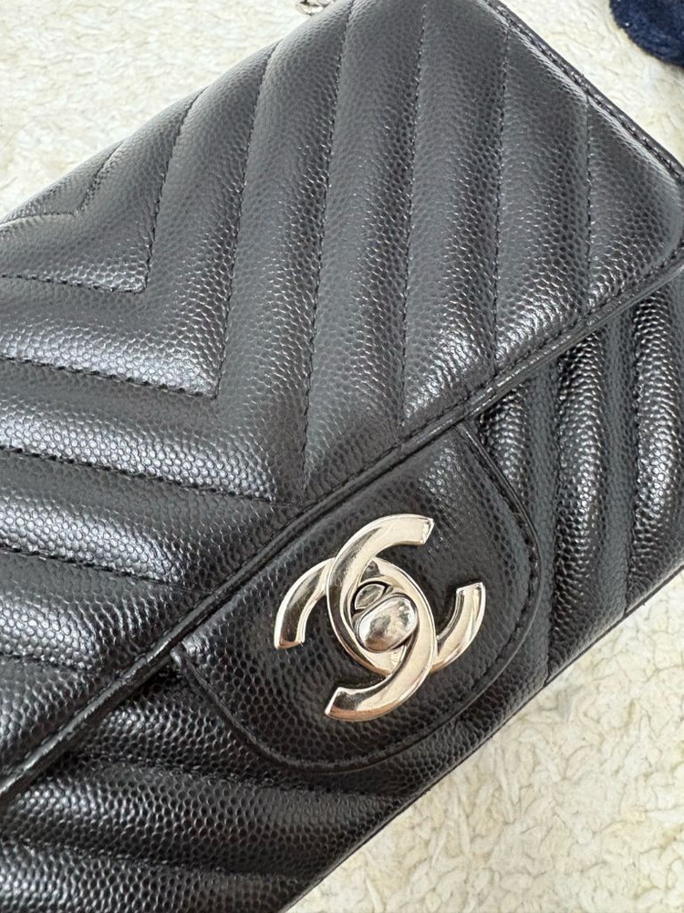 샤넬 쁘띠삭 미니 캐비어 쉐브론--7