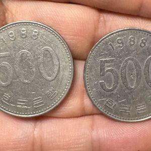 희귀동전 88년도 500원 동전 2개 세트 이미지