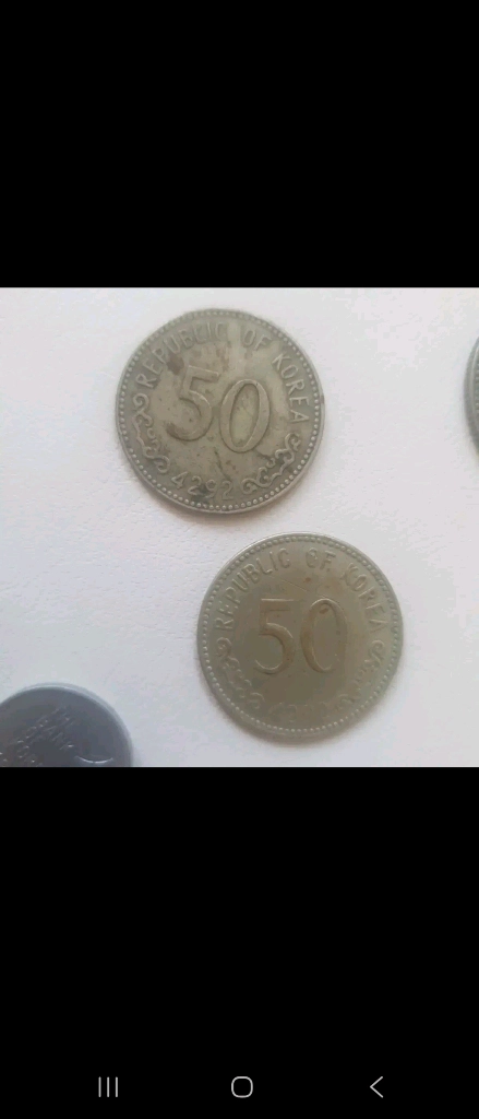 1원5원50환100환 동전 이미지