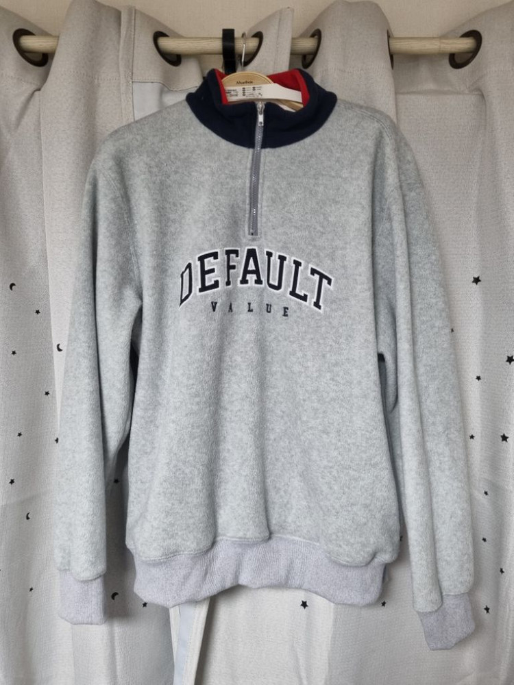 디폴트벨류 뽀글이 아치로고 하프플리스 집업 L(최종할인 이미지