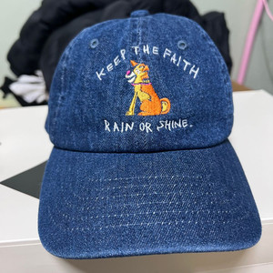 하치후루 KEEP THE FAITH RAIN OR SHINE 캡모자(블루 데님)