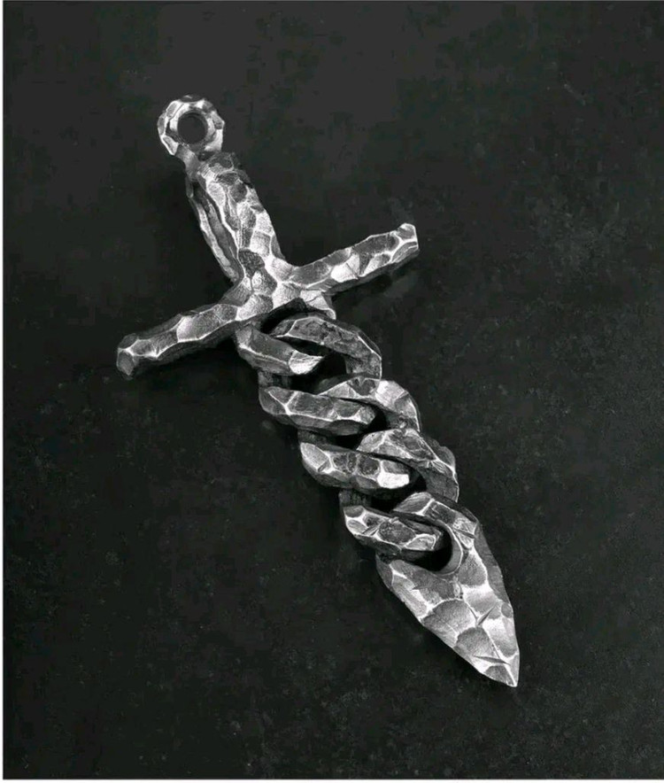 Oceanora S925 수제 홀리 소드 남성 펜던트--0