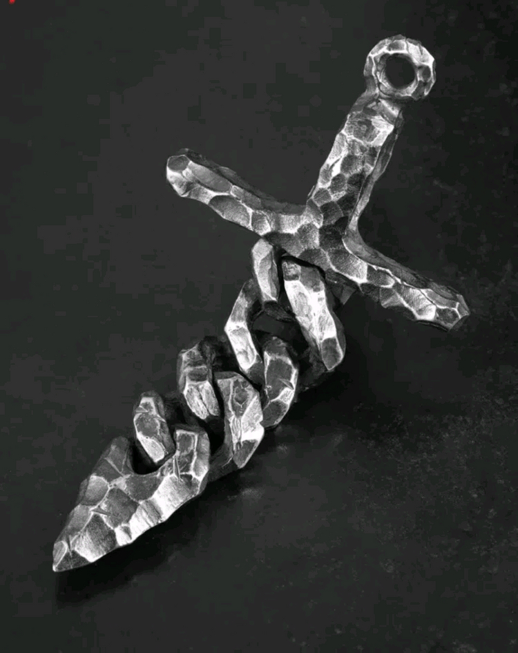 Oceanora S925 수제 홀리 소드 남성 펜던트--2