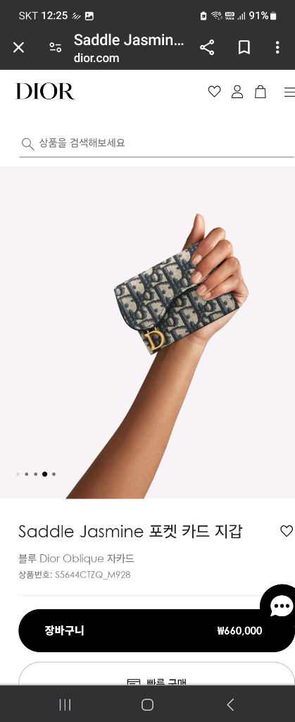 디올 Saddle Jasmine 카드 지갑--1