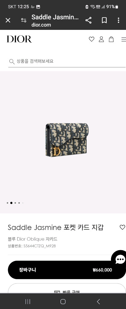 디올 Saddle Jasmine 카드 지갑--2