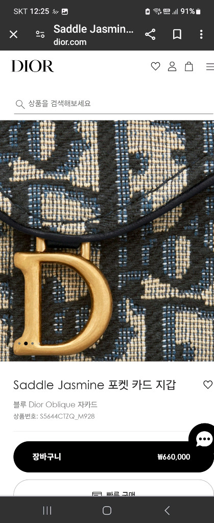 디올 Saddle Jasmine 카드 지갑--3