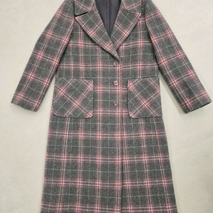 체크무늬 모직코트 모 코트 개인디자이너