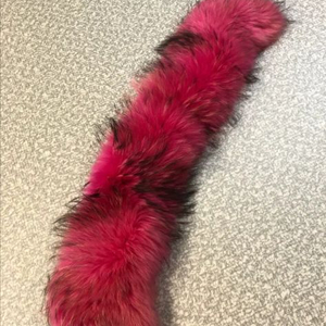 핫핑크 리얼 왕 풍성 빅 라쿤 퍼 목도리 머플러 리폼 코트 패딩 이미지