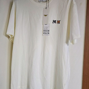 메종키츠네 더블폭스 반팔티셔츠 아이보리 XXL 정품 새상품 이미지