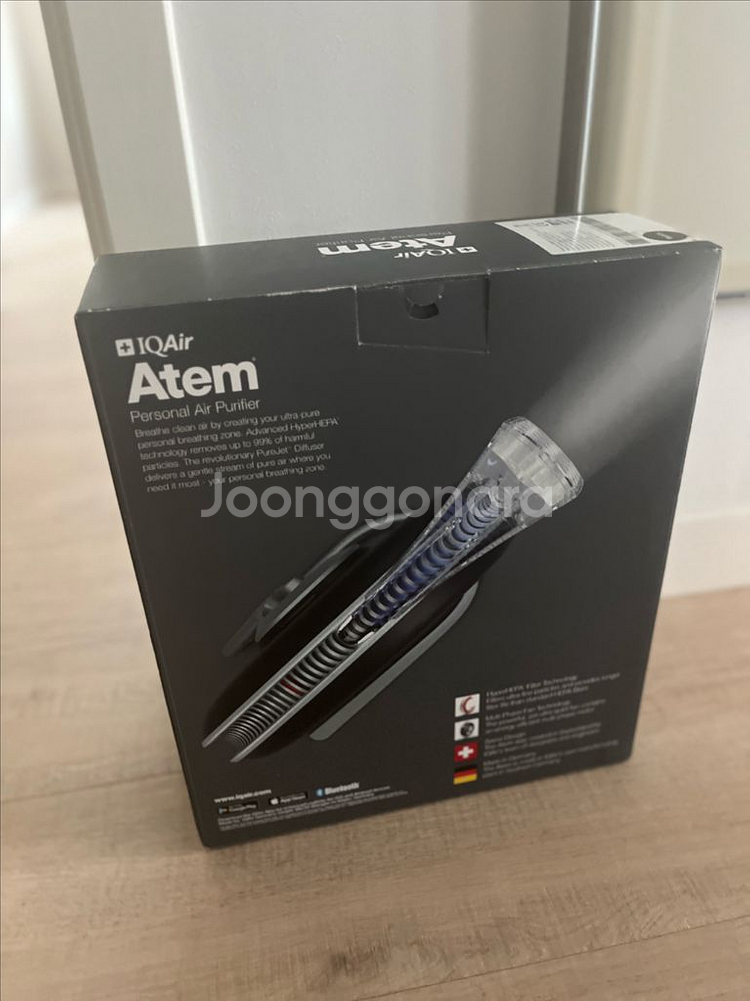 아이큐에어 아템 개인용 공기청정기 블랙 새제품--2