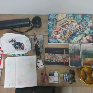 아크릴 물감 및 그림용품 세트