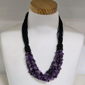 자수정 원석 목걸이 이미지