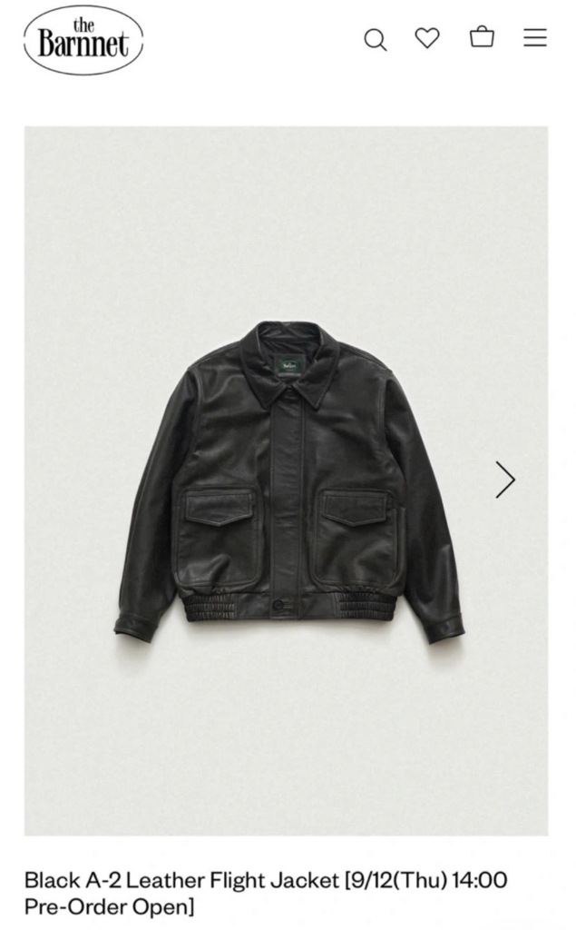 더바넷 블랙 A-2 레더 플라이트 레더 자켓 새상품 이미지