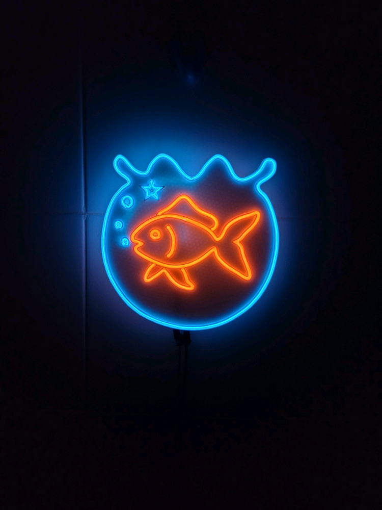 금붕어 어항 네온사인 led 램프 조명 무드등--1