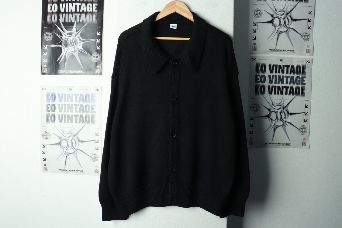 (S-M) 파르티멘토 니트 가디건 루즈핏 블랙 이미지