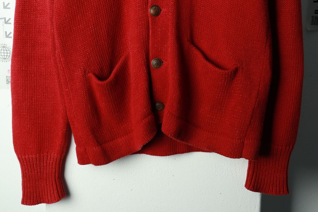 (L-XL) 폴로 랄프로렌 니트 가디건 한정판 레드--4