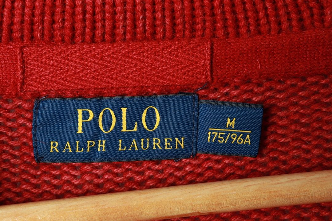 (L-XL) 폴로 랄프로렌 니트 가디건 한정판 레드--8