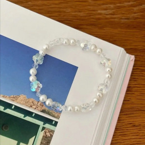 진주 큐빅 팔찌
