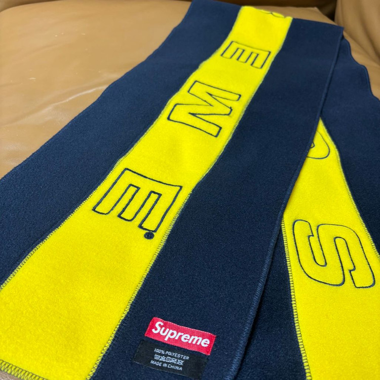 슈프림 머플러 목도리 투톤 네이비 옐로우--6