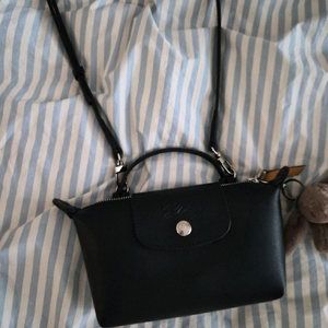 롱샴 르플리아쥬 블랙 레더 (이너백, 크로스가능)