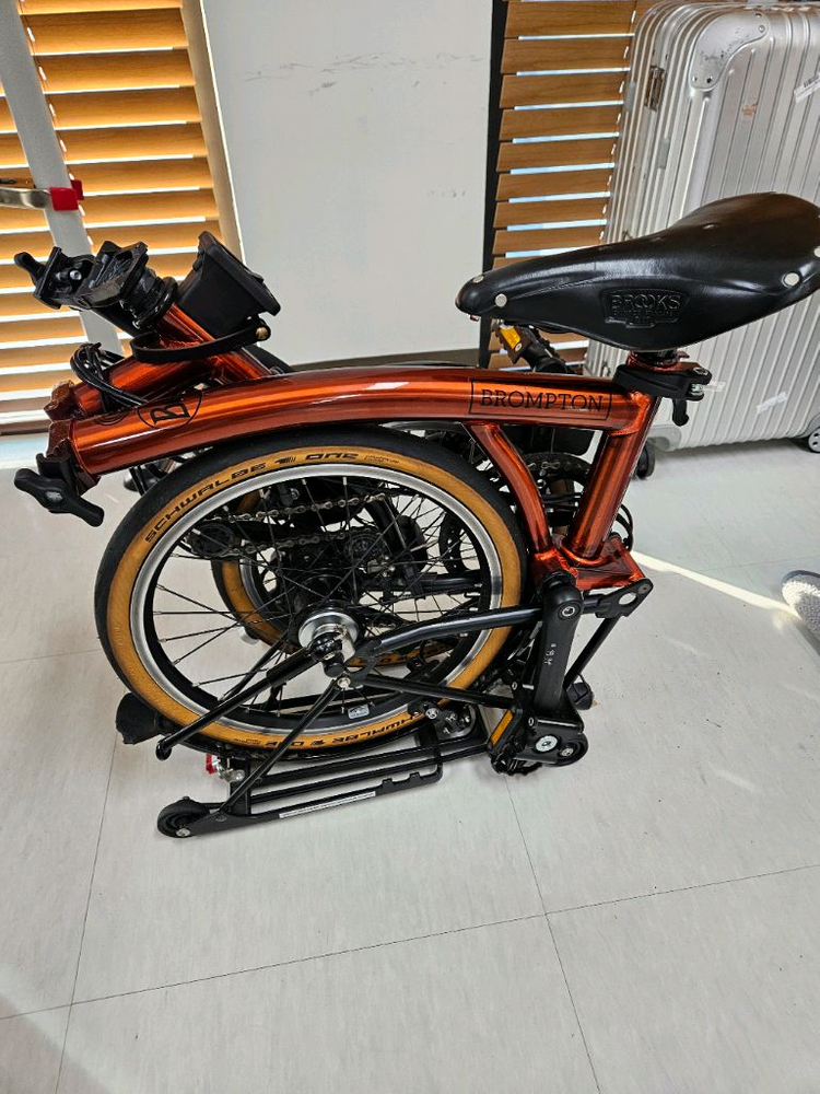 브롬톤 M6R 프레임라커 + 손 허브다이니모 + 에델룩스 전도등 후미등--2