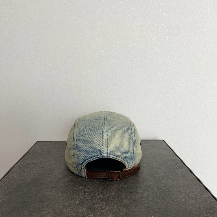 (OS) 슈프림 박스로고 캠프캡 모자 24SS 더티 인디고 데님--3