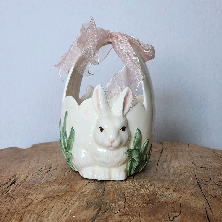 빈티지토끼피규어 빈티지토끼세라믹 빈티지래빗 빈티지세라믹 빈티지자 바스켓--1