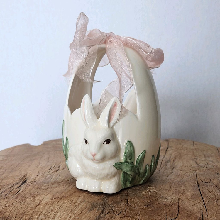 빈티지토끼피규어 빈티지토끼세라믹 빈티지래빗 빈티지세라믹 빈티지자 바스켓--2