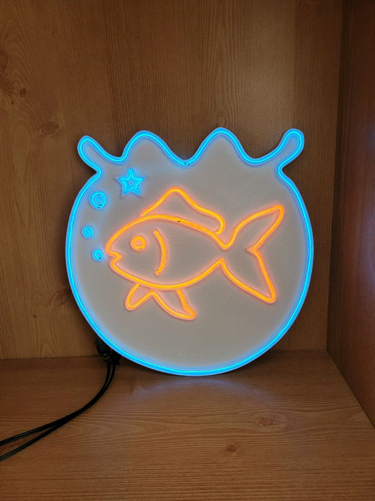 금붕어 어항 네온사인 led 램프 조명 무드등--4
