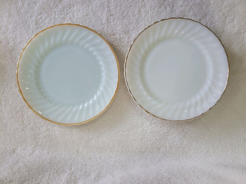 made in USA 미국 앵커호킹 밀크글라스 접시 컵 그릇 세트 이미지